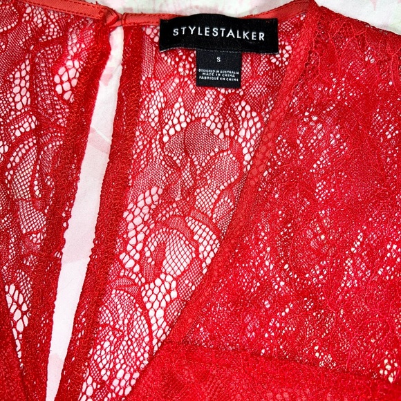♥️ Stylestalker Romper lace shorts Red - Picture 14 of 15